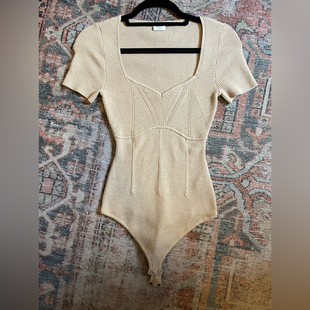 Abercrombie Short-Sleeve Sweetheart Sweater Bodysuit